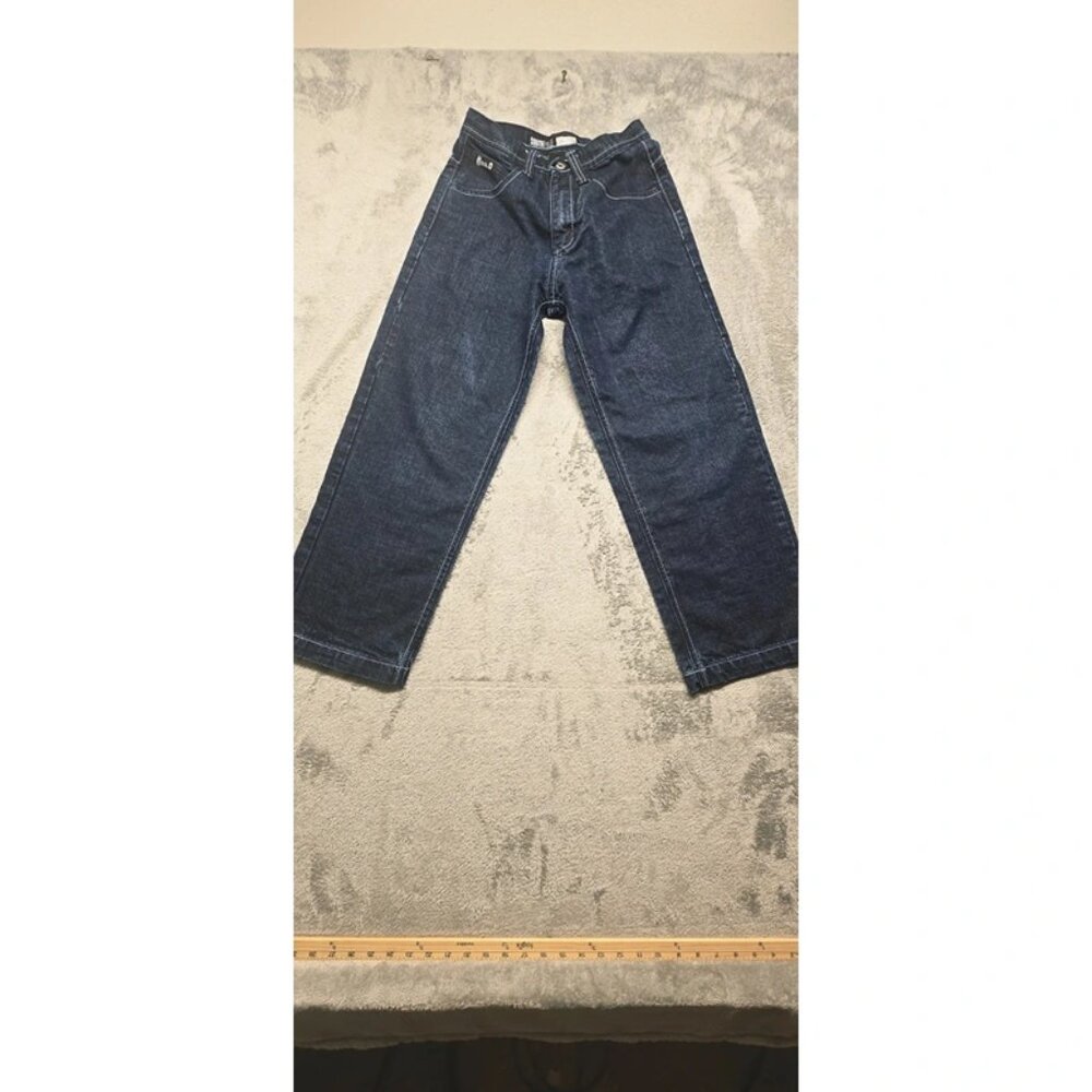 Vintage South‎ Pole Womens Denim Wide Leg Baggy Jeans Size 10 Navy Blue Y2K